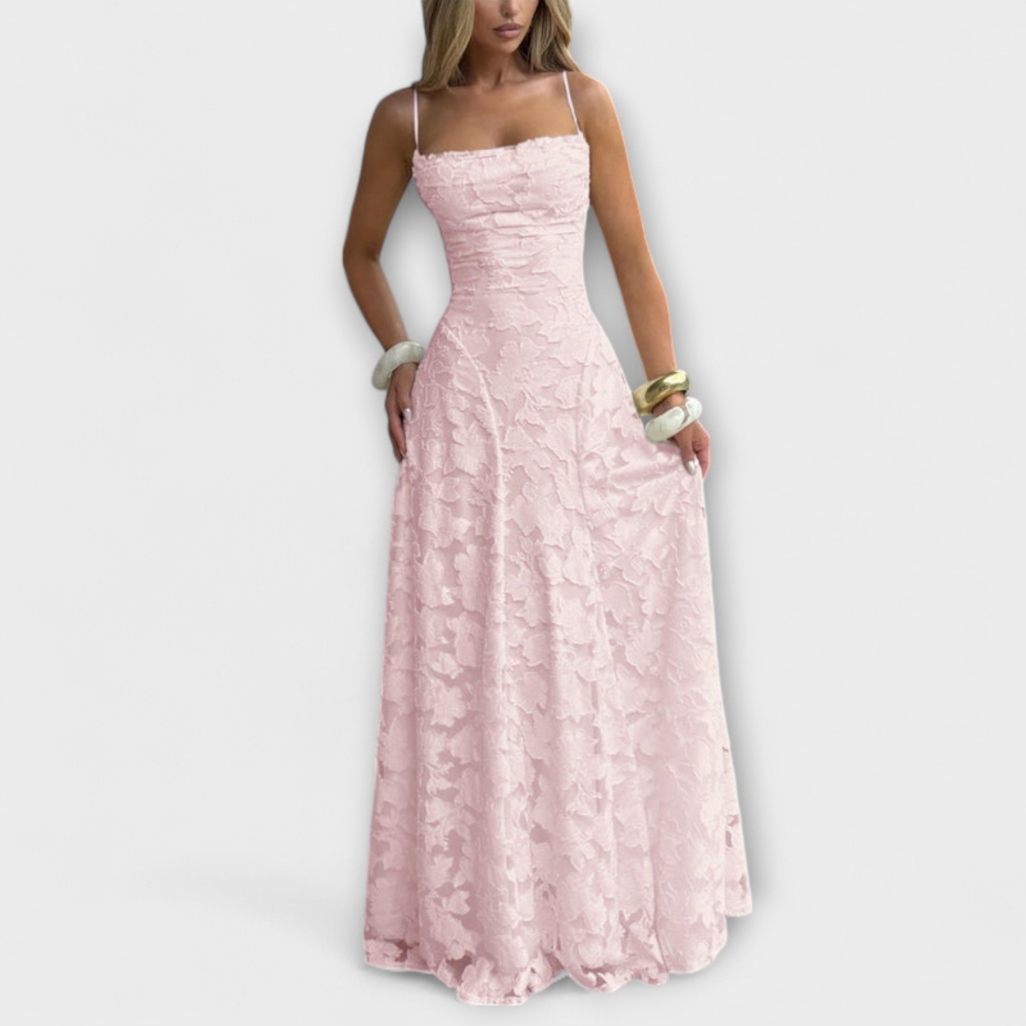 Emberly - Elegant Jacquard Maxi Dress