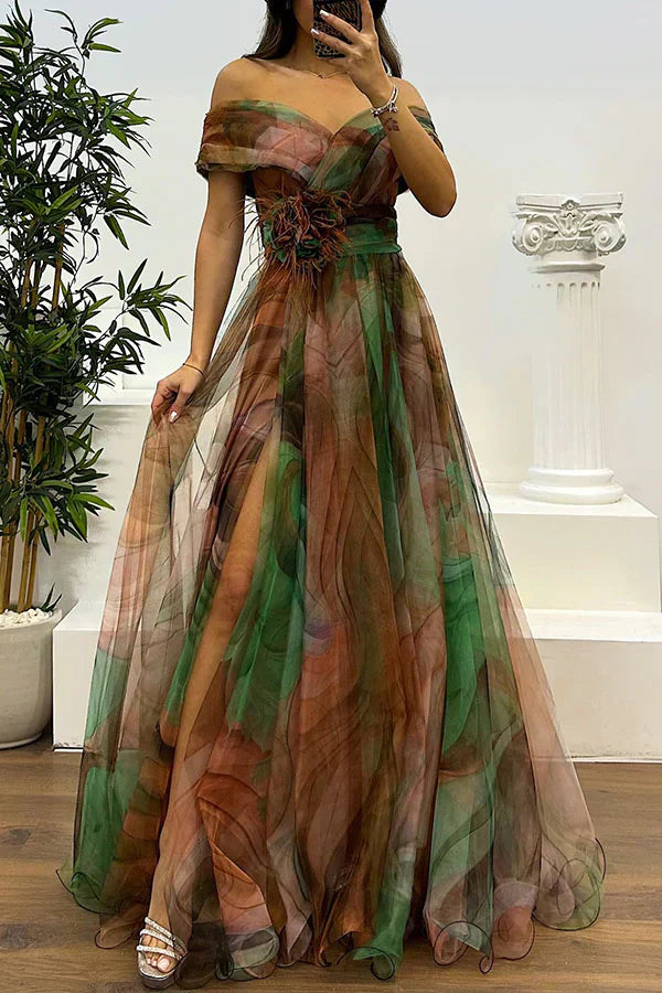 Juliet – Elegant Off-Shoulder Maxi Dress