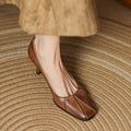 Marisol Leather Square-Toe Pumps