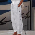 GRACE | Striped Button-Accent Trousers