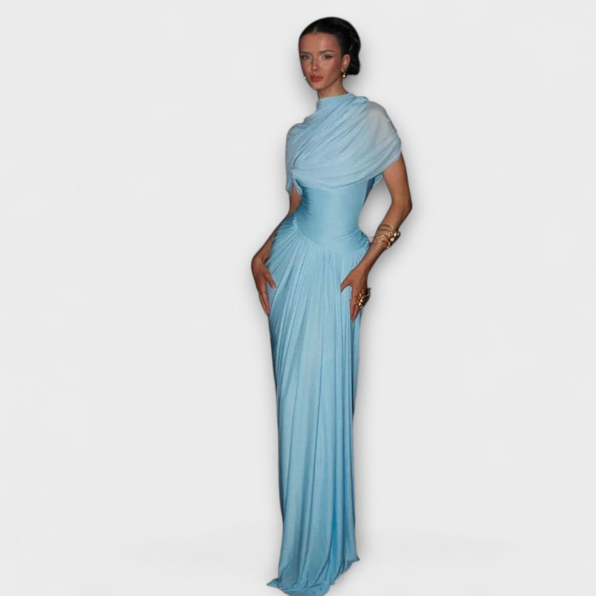 Long Dress with Roll Neck